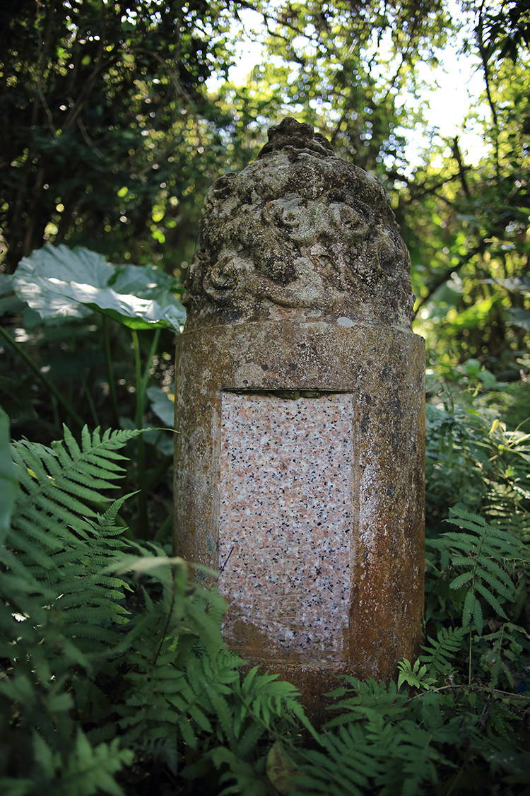 一枚石柱低調地佇立在騎龍古道旁